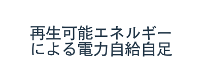 再生可能エネルギーによる電力自給自足